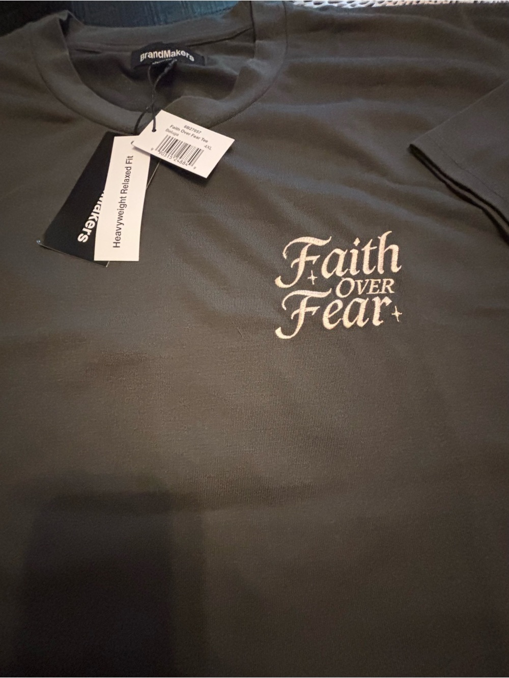 Faith Over Fear Graphic Tee - Black with White Script